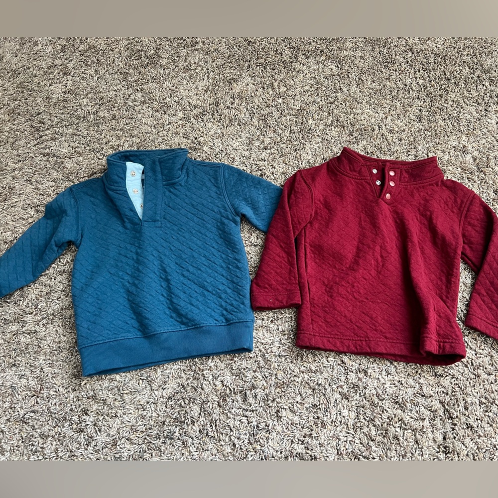 Cat & Jack Blue and Red Kids' Quilted Sweaters